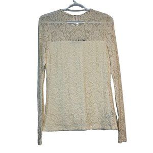 Lauren Ralph Lauren Ivory Lace Long Sleeve Medium